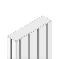 60-150-2 MODULAR SOLUTIONS POLYAMIDE PART<br>END CAP 45MM X 180MM LIGHT GRAY